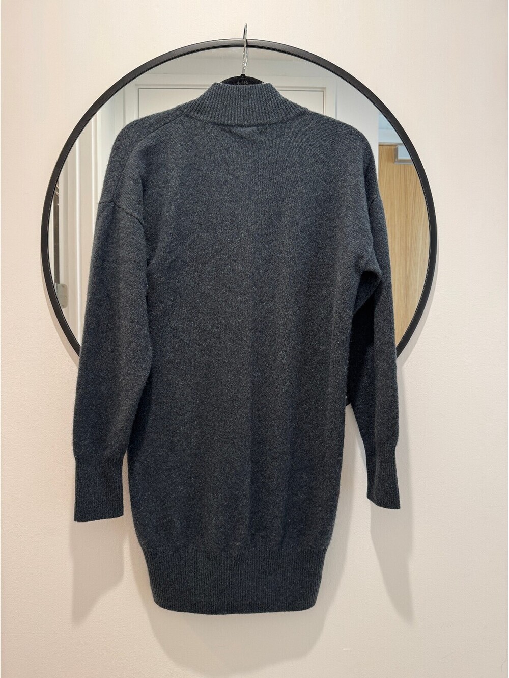 NAADAM 100% Cashmere Sweater Mini Dress Dark Blue Size Small - Picture 3 of 6